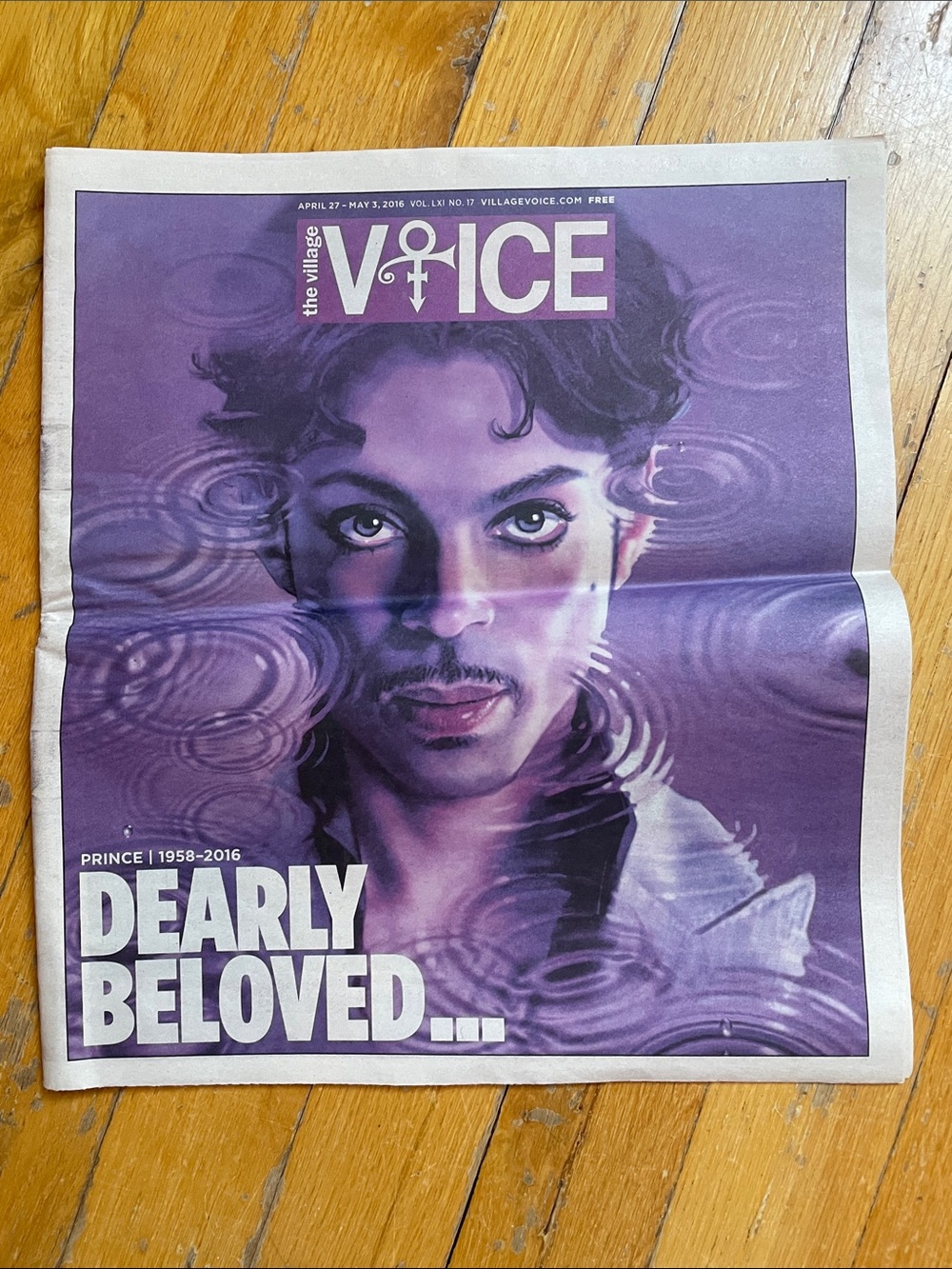The Village Voice newspaper from April -May 2016/Memorial Cover for Prince
